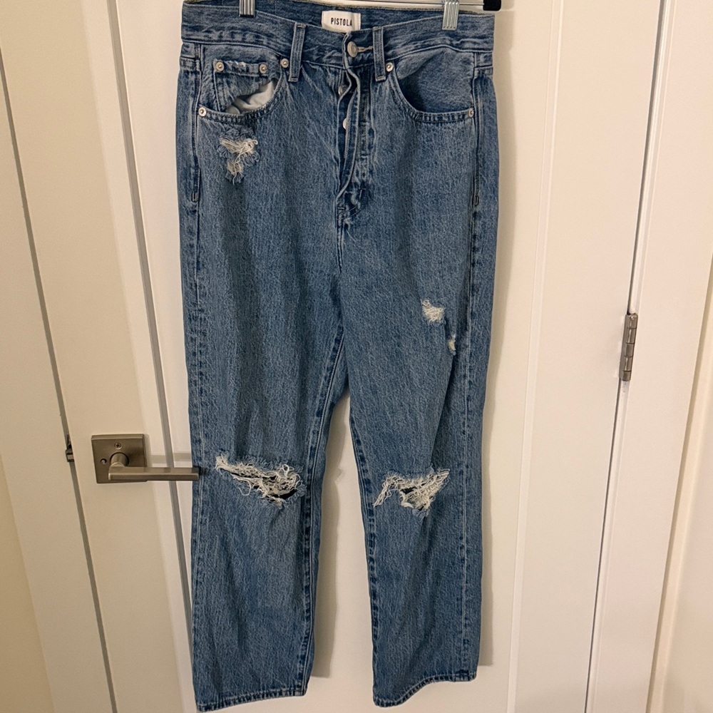 Pistola’s Cassie Super High-Rise Crop Straight line